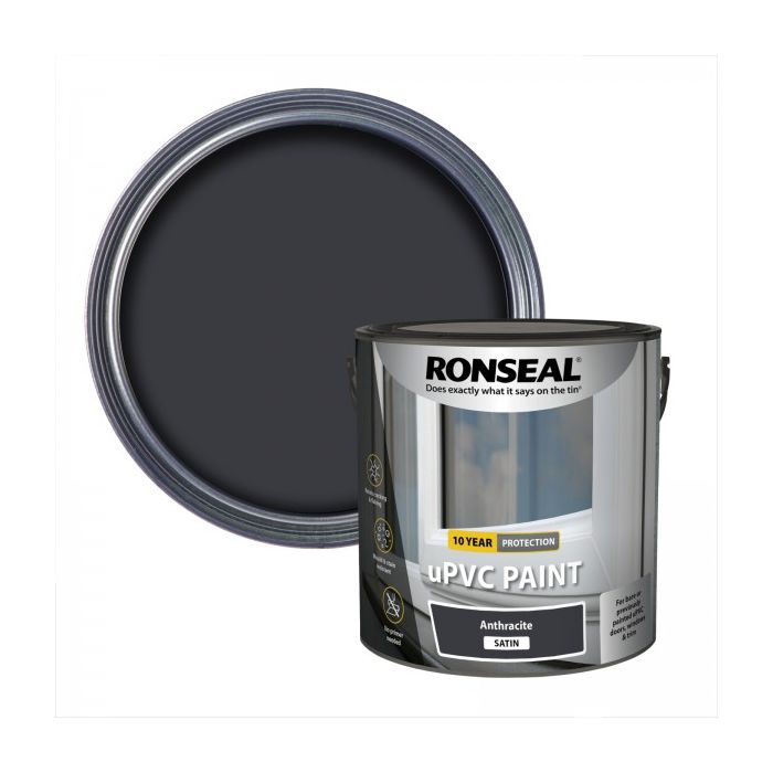 Ronseal uPVC Paint Satin Anthracite 2.5L main product photo