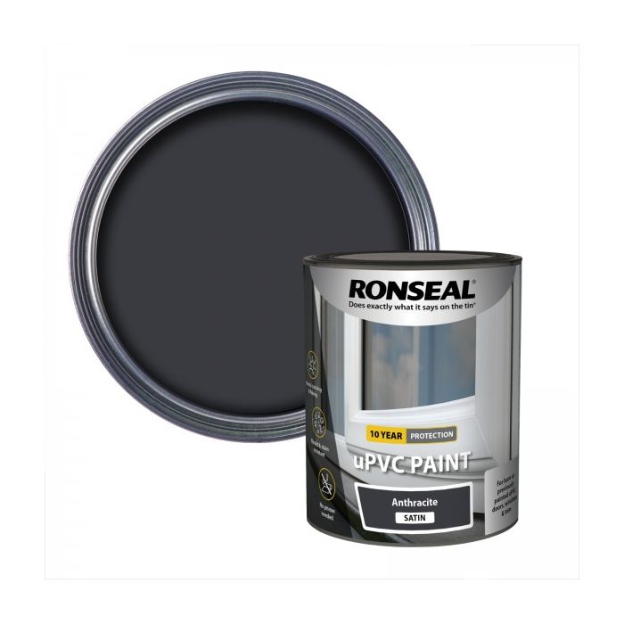 Ronseal uPVC Paint Satin Anthracite 750ml main product photo