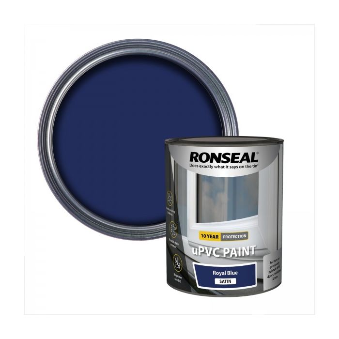 Ronseal uPVC Paint Satin Royal Blue 750ml main product photo