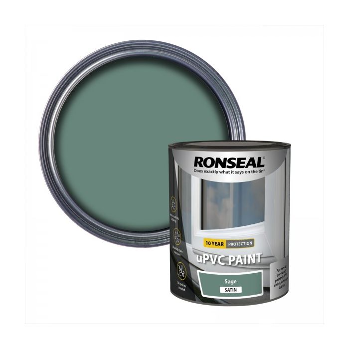 Ronseal uPVC Paint Satin Sage 750ml main product photo