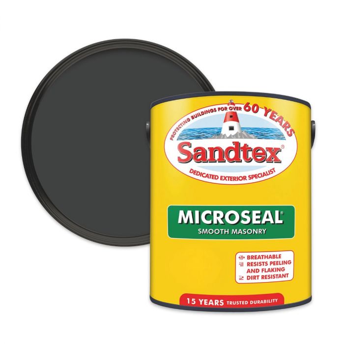 Sandtex Black Microseal Ultra Smooth Masonry Paint 5L main product photo