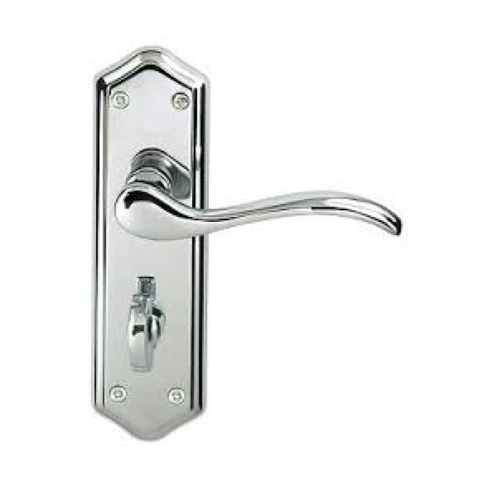 Paris Suite Door Handles on Bathroom Plate Polished Chrome main product photo