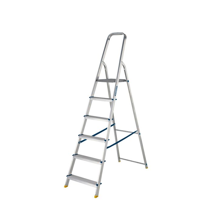Werner Aluminium High Handrail Platform Step Ladder – 6 Tread main product photo