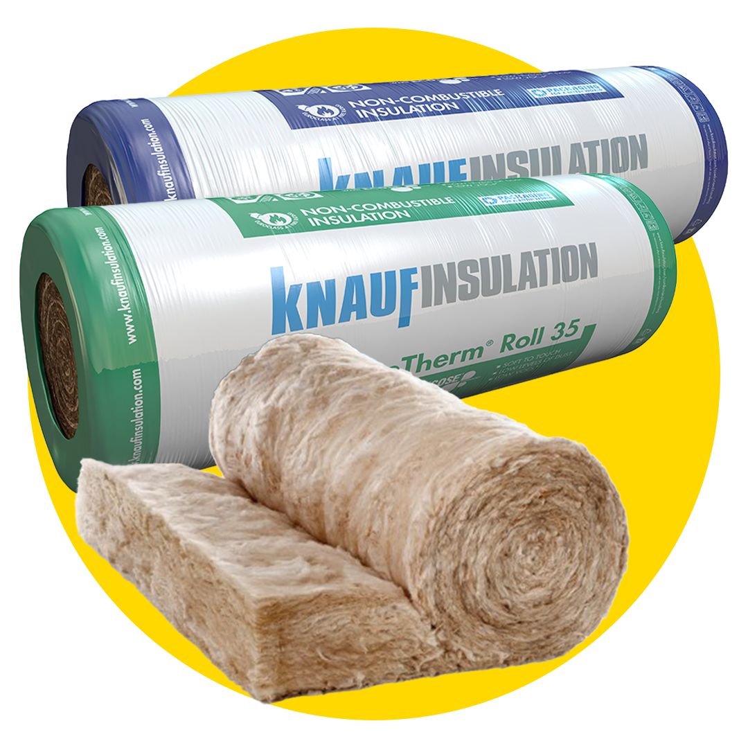 Knauf FrameTherm and Acoustic glass mineral wool wall insulation rolls