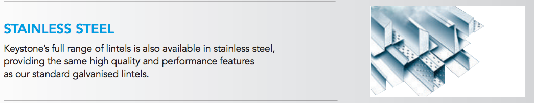 Keystone Stainless Steel Lintels